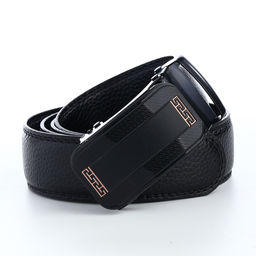 Ремень мужской, 120×3.5 см, пряжка автомат, кожа под флотер, чёрный