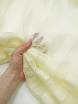 Лен декоративный Сетка с широкой полоской цв.шампань, ш.2.6м, лен-100%, 95гр/м.кв - Купава фото 2