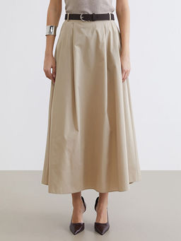 Beli Kemerli Pileli Etek