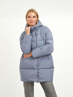 Пуховик женский с капюшоном, нап-ль:пух, перо - Glenfield фото 10