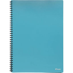 Бизнес-тетрадь Комус А4 100л, кл., обл.пластик, спираль, голубая  Classic