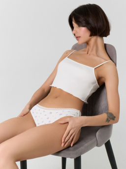 Цена за 2 штуки! Трусы женские белые с цветочным принтом - Mark formelle фото 7