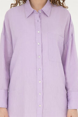 Женская сиреневая рубашка с длинным рукавом - U.s. polo assn фото 6