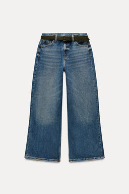 Z1975 HIGH-WAIST CULOTTE JEANS WITH BELT - Zara фото 5