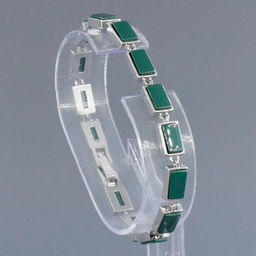 Браслет Канти из зеленой керамики покрытие родий - Agat77 фото 2