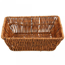 Корзина-сухарница плетеная Кондитер 23х23см h7см, полипропилен, коричневый, металлический каркас, форма квадратная (Китай) - Домашняя мода фото 2