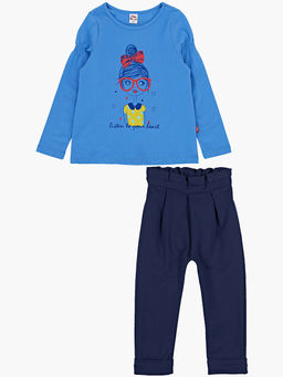 Комплект для девочки с брюками UD 2238/1090 синий