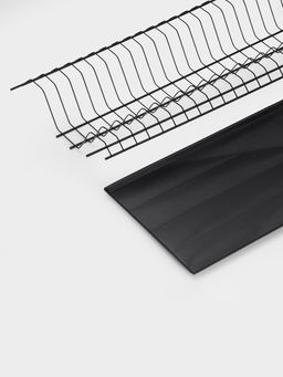 Сушилка для посуды с поддоном для шкафа 60 см, 56.5×25.6 см, чёрная