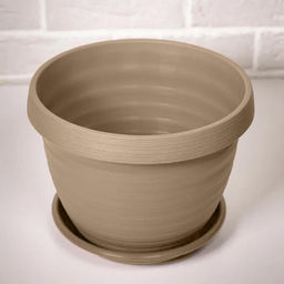 Пластиковый горшок Толедо, D 27, фраппе с поддоном - Вещицы фото 4