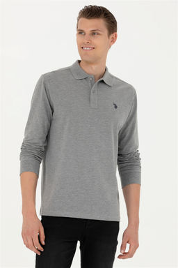 U. S. Polo Assn / Мужской серый меланжевый базовый свитшот - U.s. polo assn фото 3