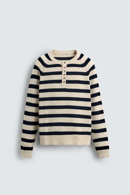 STRIPED HENLEY SWEATER - Zara фото 7