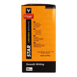 Цена за 50 шт. Ручка шариковая Flair. Star, синий стержень, игольчатый узел 1 мм, на масляной основе, матовый корпус