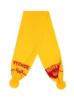 Шарф вязаный  "Утенок " желтый