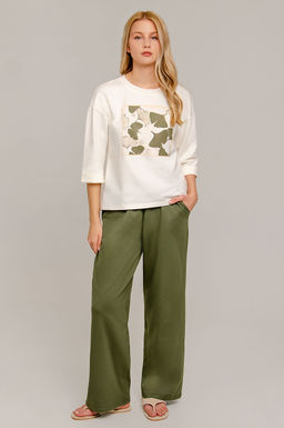 Арт. 10807 Пижама с брюками 44-52 (5 шт) Цвет:верх-молочный,низ-полынь - Калинка фото 25