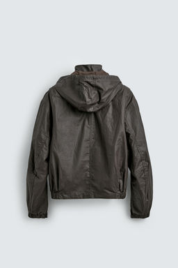 CAZADORA LINO - ALGOD?N ACABADO ENCERADO / Marr?n vigor? - Zara фото 8