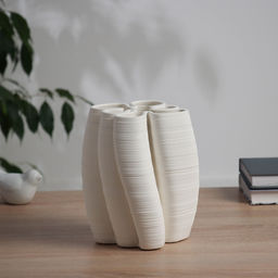 Ваза «Алойз», трубочки, 18.5×12 см, керамика, белая
