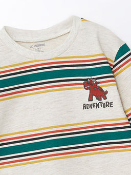 Bisiklet Yaka Uzun Kollu Bask?l? Erkek Bebek Ti??rt - Waikiki фото 2