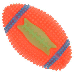 Пэт тойс (Pet toys) Игрушка для собаки Регби массажный 10х6см h6см, ПВХ, с пищалкой, светящаяся, на картоне, цветная, цвета в ассортименте: зеленый, желтый, коралловый, фуксия, синий, фиолетовый (Китай)