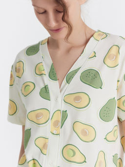 Комплект женский (жакет, шорты) молочно-бежевый с авокадо авокадо на св.молочном1 592348 - Mark formelle фото 7