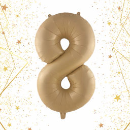 Шар фольгированный 32/81см "Цифра "8" (шампань)