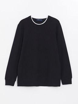 Bisiklet Yaka Uzun Kollu Erkek Sweatshirt