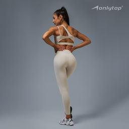 Легинсы женские спортивные ONLYTOP Base, размер 42 (S), бежевые