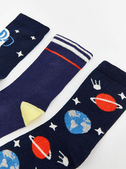 Desenli Erkek ?ocuk Soket ?orap 3l? - Waikiki фото 3