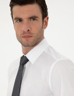 Белая классическая рубашка из хлопка приталенного кроя - Cacharel фото 2