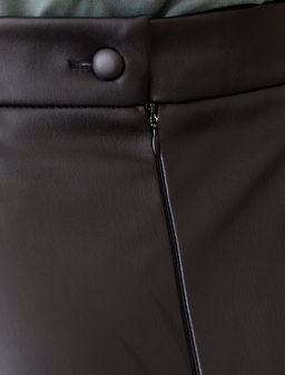 Расклешенная юбка из искусственной кожи - Vilatte фото 2