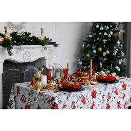Скатерть новогодняя «Доляна» Новогоднее настроение 180×149± 3см, 100% хлопок, 164 г/м²