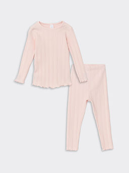 Bisiklet Yaka Uzun Kollu Basic K?z Bebek Pijama Tak?m? - Waikiki фото 4