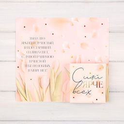 Цена за 10 шт. Открытка с местом под шоколадку Самой нежной тебе