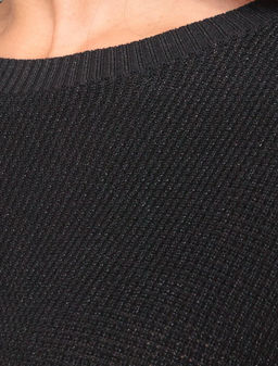 Платье из вискозы фактурной вязки с мягким люрексом - Vilatte фото 3