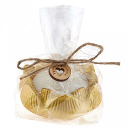 Свеча "Лилия" д8см, h4см, парафин, в подсвечнике из гипса, золотой, время горения 5,5 часов (Россия)