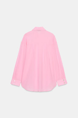 CAMISA OVERSIZE ALGOD?N / Rosa palo - Zara фото 6