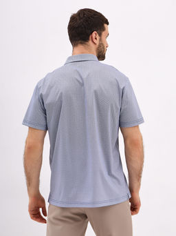 Джемпер мужской с воротником поло короткий рукав GREG G144-TD1246-LT4627 (синий)  фото 4