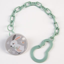 Держатель для соски - пустышки на цепочке Зайка