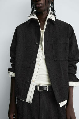 TEXTURED JACQUARD DENIM SHIRT - Zara фото 5