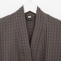 Халат вафельный мужской удлиненный «Этель» Boho, размер 46-48, светло-серый