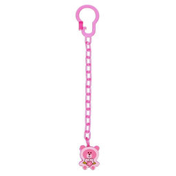 Набор Соска - пустышка с держателем, SL, КЛ +6 мес., с колпачком «Бабочка», розовый