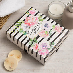 Салфетки махровые Этель. Счастье это ты, 5 шт., 30?30 см, хлопок 100%, зелёные/розовые