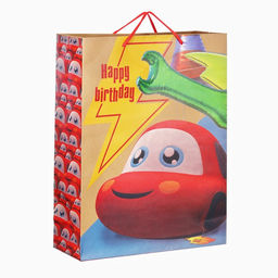 Пакет подарочный крафт Happy Birthday, 40?31?11.5 см, Тачки - Дарите счастье фото 2