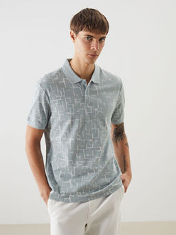 Polo Yaka Desenli Erkek Ti??rt