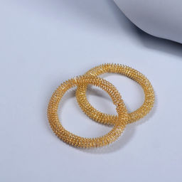 Массажёры для рук, d=5.5×0.8 см, набор - 2 шт., цвет золотистый