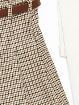 Beli Lastikli K?z ?ocuk Kemerli Etek ve K?lotlu ?orap 2li - Waikiki фото 3