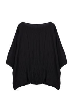 Siyah K?r?s?k Efektli K?sa Kollu Dokuma Bluz TWOAW25BZ00051 - Trendyolmilla фото 6