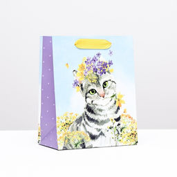 Пакет подарочный Котенок, 18 х 22,3 х 10 см
