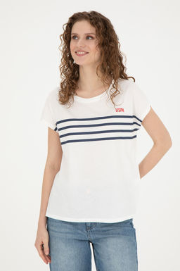 Женская футболка цвета экрю - U.s. polo assn фото 8