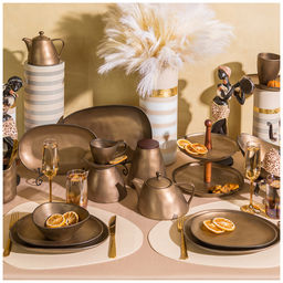 Цена за 3 шт. ТАРЕЛКА ДЕСЕРТНАЯ BRONCO BRONZE 19,5*15,5*2 СМ  фото 2