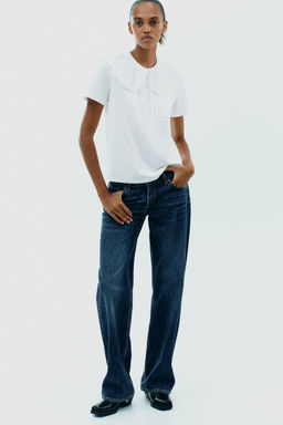 EMBROIDERED PETER PAN COLLAR T-SHIRT - Zara фото 8